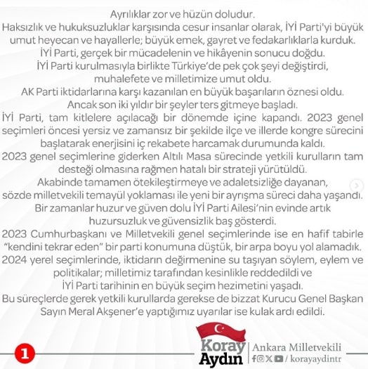 koray aydin istifa