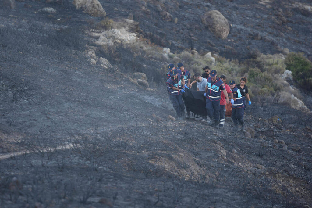 6 IZMIRIN CESME ILCESINDE ORMANLIK ALANDA CIKAN YANGINLA ILGILI 4 GOZALTI