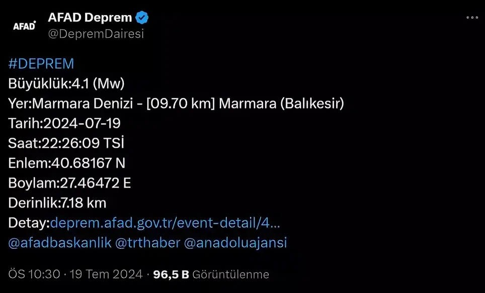 az once deprem nerede oldu 1