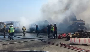 Alevler Depolama Alanını Sardı: İzmir Aliağa’da Korku Dolu Saatler Yaşıyor